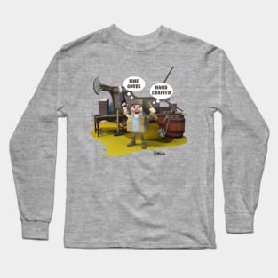 Hand crafted fine goods, Smart carpenter building a boat, Rho Long Sleeve T-Shirt